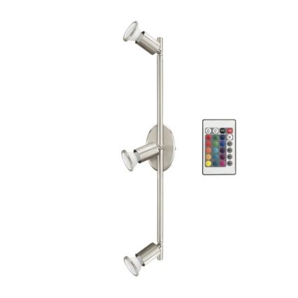 Eglo 75385 - LED spotlampe m. RGB-farver dæmpbar BUZZ-C 3xGU10/4W/230V + fjernbetjening
