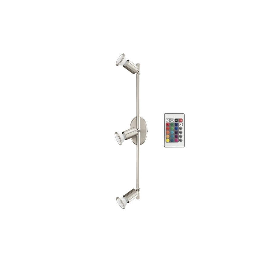 Eglo 75385 - LED spotlampe m. RGB-farver dæmpbar BUZZ-C 3xGU10/4W/230V + fjernbetjening