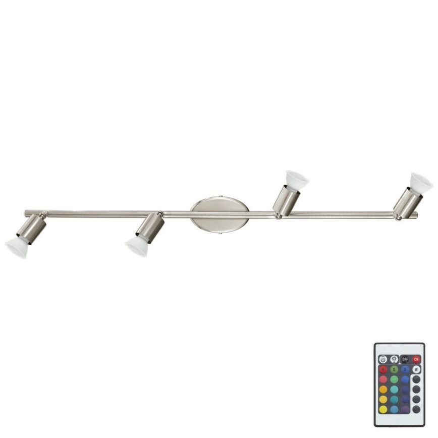 Eglo 75386 - LED spotlampe m. RGB-farver dæmpbar BUZZ-C 4xGU10/4W/230V + fjernbetjening