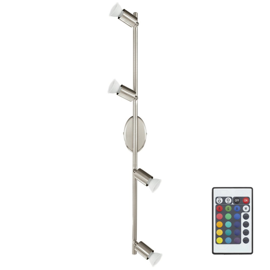 Eglo 75386 - LED spotlampe m. RGB-farver dæmpbar BUZZ-C 4xGU10/4W/230V + fjernbetjening