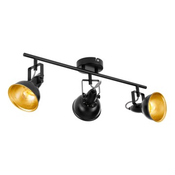 Eglo 75513 - Spotarmatur THORNTON 3xE14/28W/230V sort/guld