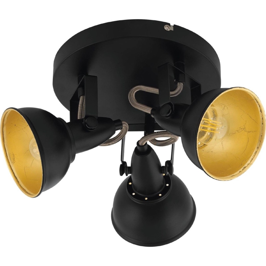 Eglo 75514 - THORNTON spotbelysning 3xE14/28W/230V, sort/guld
