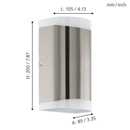 Eglo - Udendørs LED væglampe 2xGU10/4,6W/230V IP44