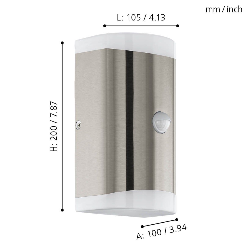 Eglo - Udendørs LED væglampe med sensor 2xGU10/4,6W/230V