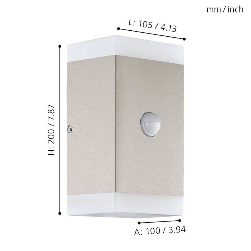 Eglo - Udendørs LED væglampe med sensor 2xGU10/4,6W/230V IP44