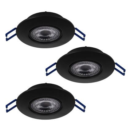 Eglo 75765 - SÆT 3x LED indbygningslampe ZUJAR LED/3,4W/230V sort