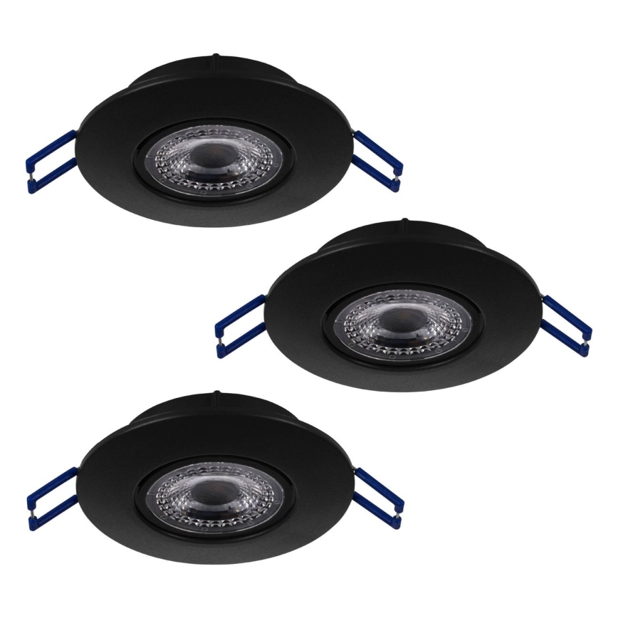 Eglo 75765 - SÆT 3x LED indbygningslampe ZUJAR LED/3,4W/230V sort