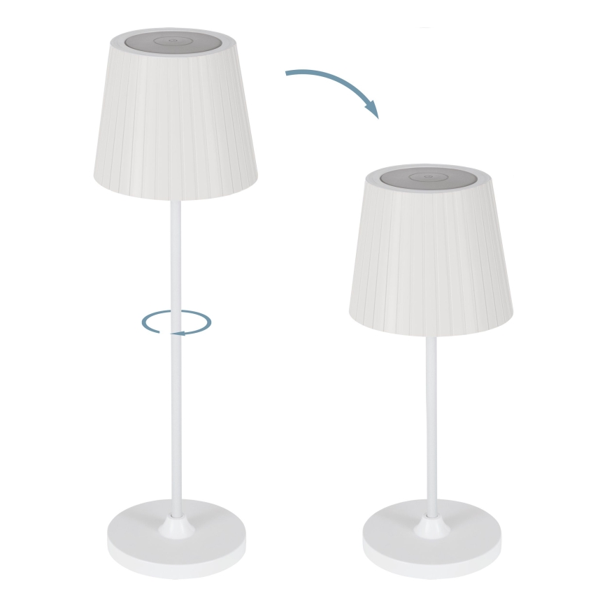 Eglo - LED dæmpbar udendørs genopladelig bordlampe LED/3,8W/5V 2400/3000/4000K 2000 mAh IP44 hvid