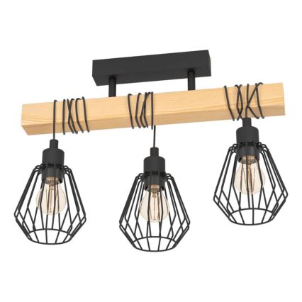 Eglo 780168 - Overflademonteret lysekrone TABODI 3xE27/40W/230V fyr/sort