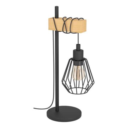 Eglo 780173 - Bordlampe TABODI 1xE27/40W/230V fyrtræ/sort