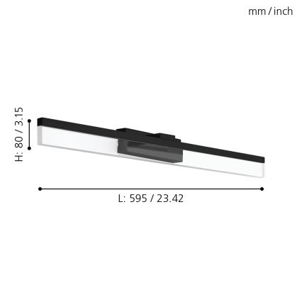 Eglo 780432 - LED spejllampe til badeværelse YANGUAS LED/11W/230V 3000K 59,5 cm IP44