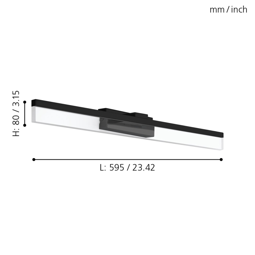 Eglo 780432 - LED spejllampe til badeværelse YANGUAS LED/11W/230V 3000K 59,5 cm IP44