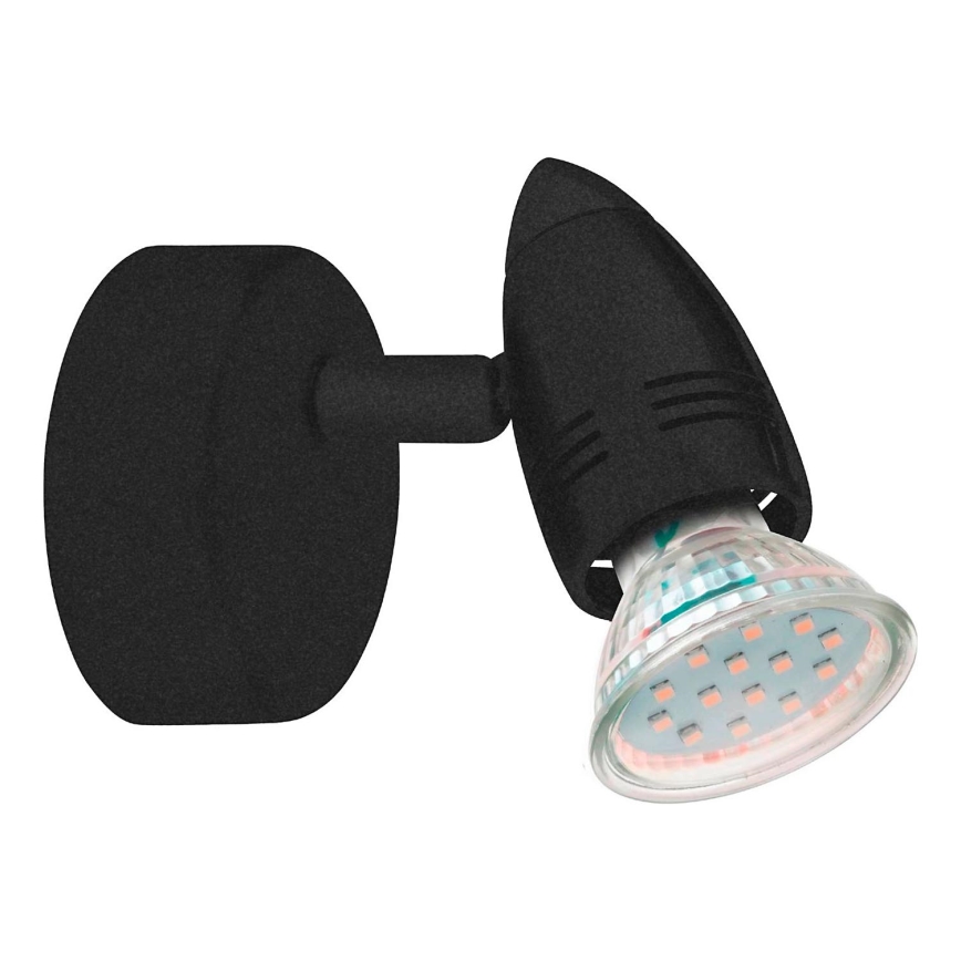 Eglo 780443 - LED vægspot SABADELL 1xGU10/2,8W/230V 3000K sort