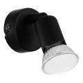 Eglo 780457 - LED vægspot ESCALERA 1xGU10/2,8W/230V 3000K sort