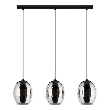 Eglo 780481 - Pendel med wireophæng CADAQUES 3xE27/40W/230V sort/røget