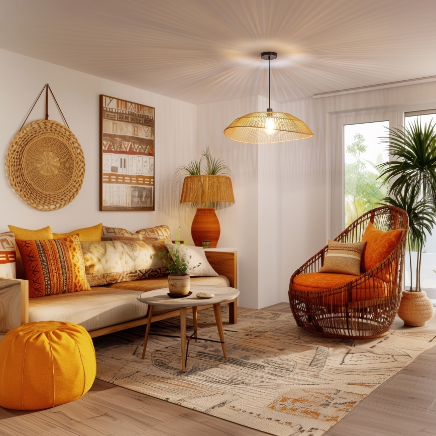 Eglo 781098 - Erstatningslampskærm til KERIA-armatur, Ø 70 cm, brun