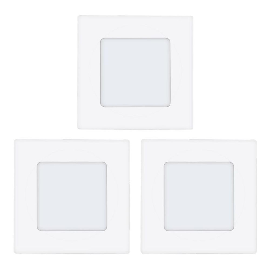 Eglo 78196 - Sæt med 3x LED indbygningsspot FUEVA LED/2,7W/230V 8,5x8,5 cm
