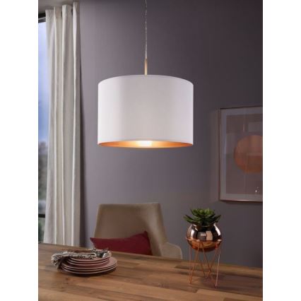 Eglo 78695 - Pendel PASTERI 1xE27/60W/230V hvid
