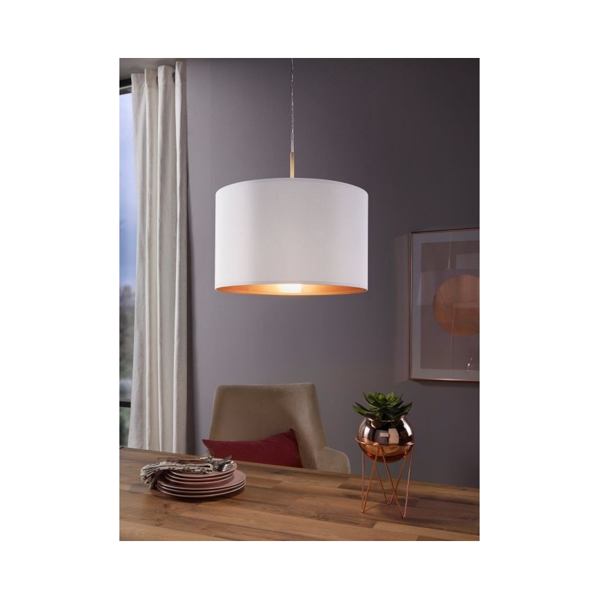Eglo 78695 - Pendel PASTERI 1xE27/60W/230V hvid