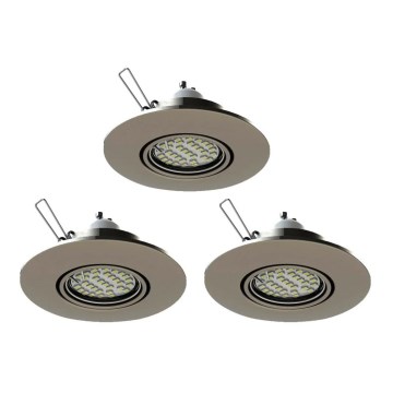 Eglo 78705 - SÆT 3x LED indbygningslampe PENETO 1xGU10/3,3W/230V mat krom