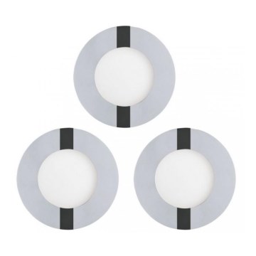 Eglo 78733 - SÆT 3x LED indbygningslampe til badeværelse FUEVA 1xLED/2,7W/230V IP44