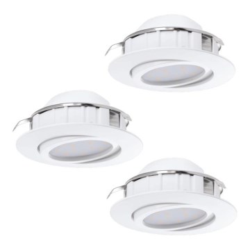 Eglo 78755 - 3x LED indbygningslampe PINEDA 1xLED/6W/230V 3000K hvid