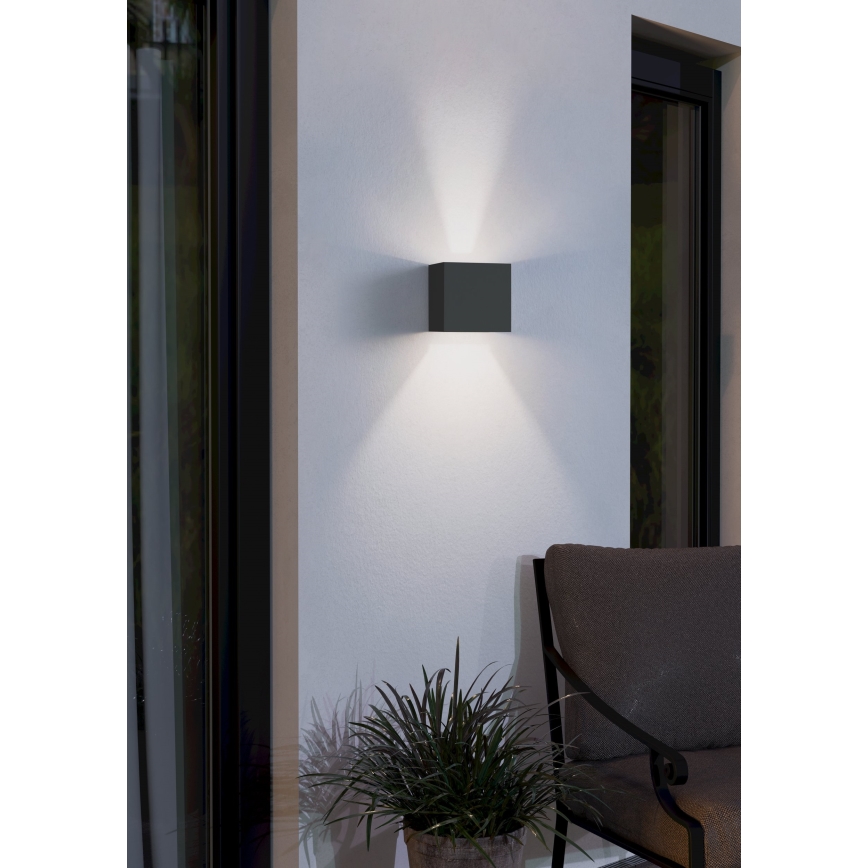 Eglo 79215 - Udendørs LED væglampe CALPINO 2xLED/3,3W/230V 3000K IP54 sort