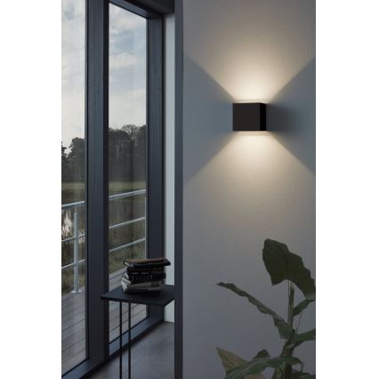 Eglo 79215 - Udendørs LED væglampe CALPINO 2xLED/3,3W/230V 3000K IP54 sort