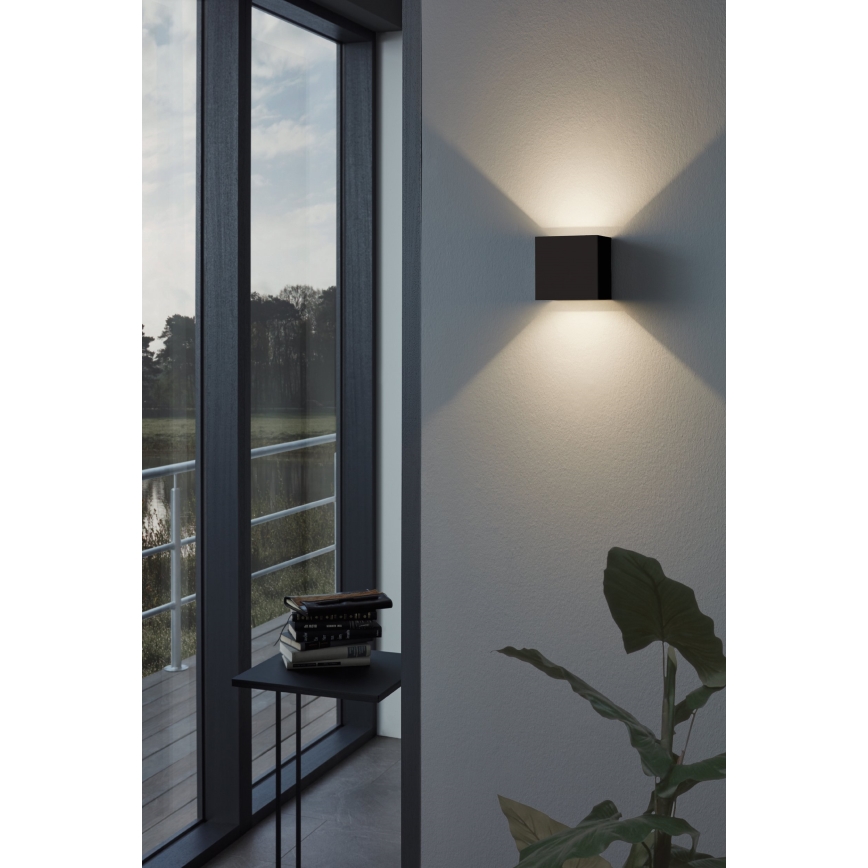 Eglo 79215 - Udendørs LED væglampe CALPINO 2xLED/3,3W/230V 3000K IP54 sort
