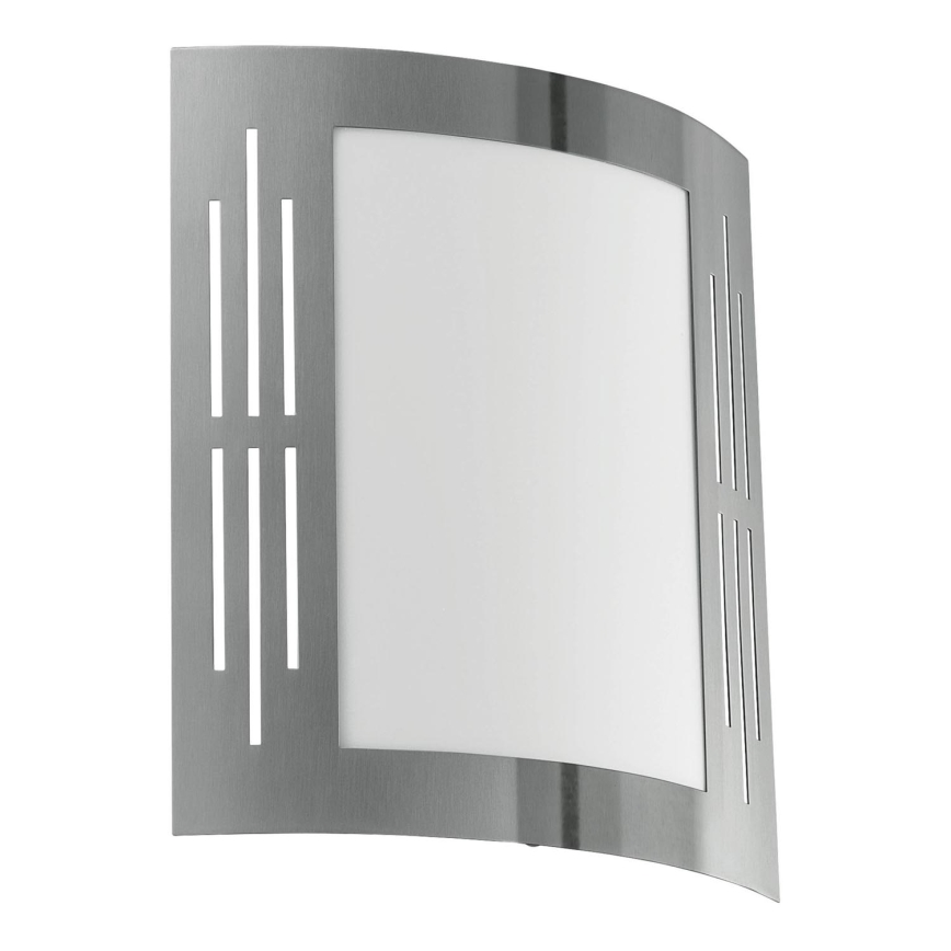 Eglo 79282 - Udendørs væglampe CITY 1xE27/60W/230V skinnende krom IP44