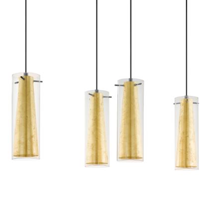 Eglo 79344 - Pendel PINTO GOLD 4xE27/40W/230V guldfarvet
