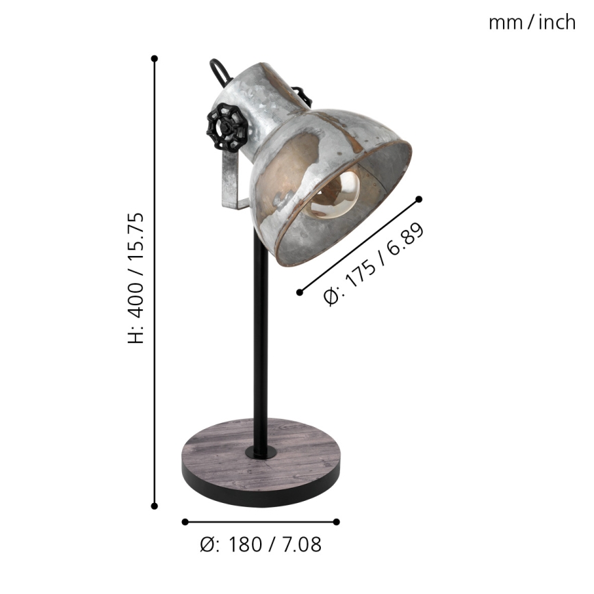 Eglo 79365 - Bordlampe BARNSTAPLE 1xE27/40W/230V
