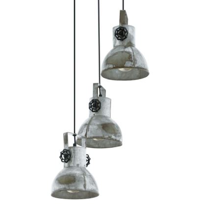 Eglo 79371 - Pendel med wireophæng BARNSTAPLE 3xE27/40W/230V brun/patina