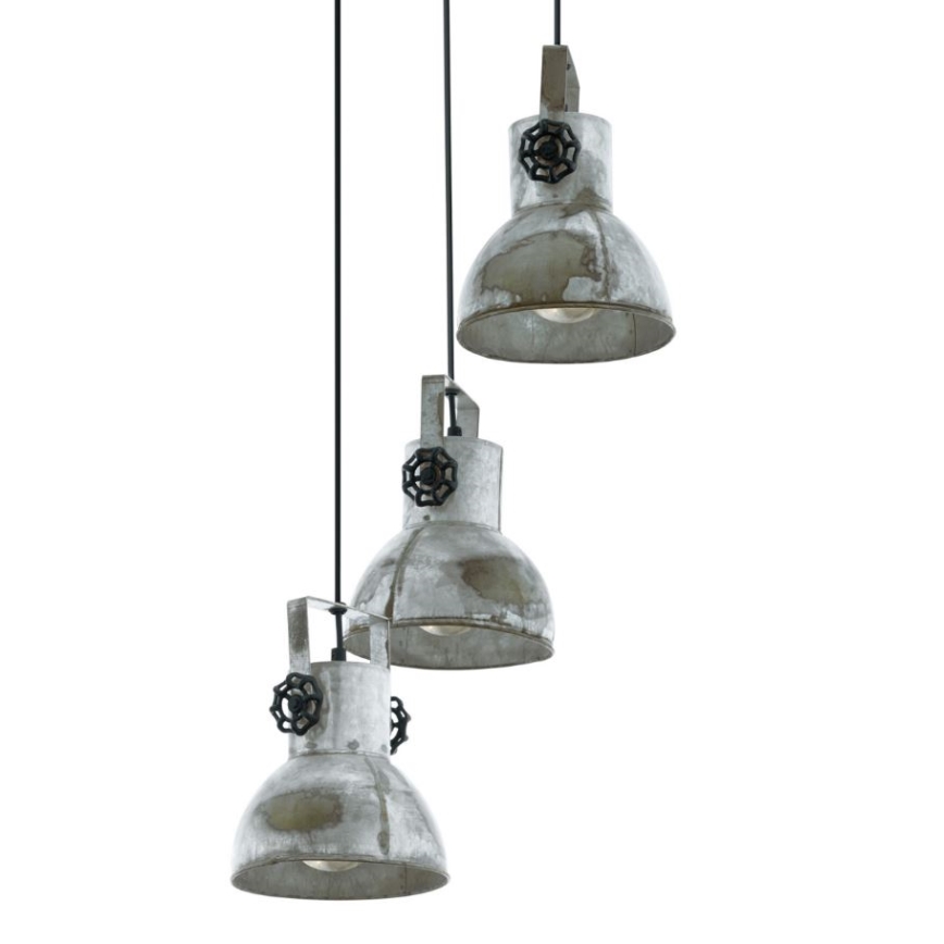Eglo 79371 - Pendel med wireophæng BARNSTAPLE 3xE27/40W/230V brun/patina