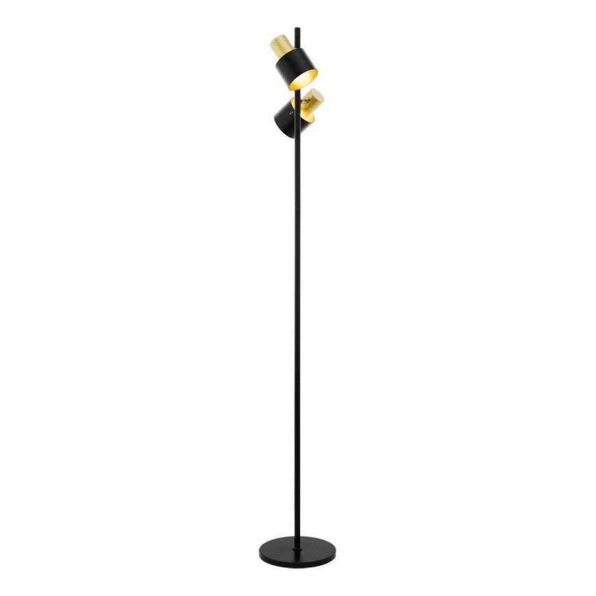 Eglo 79376 - Gulvlampe FIUMARA 2xE27/60W/230V sort/guldfarvet