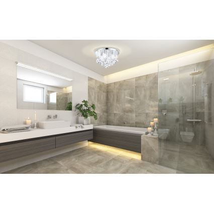 Eglo 79516 - LED loftlampe til badeværelse MONTEPRANDONE 8xG9/3W/230V IP44 skinnende krom