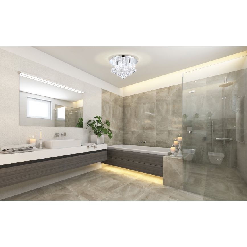 Eglo 79516 - LED loftlampe til badeværelse MONTEPRANDONE 8xG9/3W/230V IP44 skinnende krom