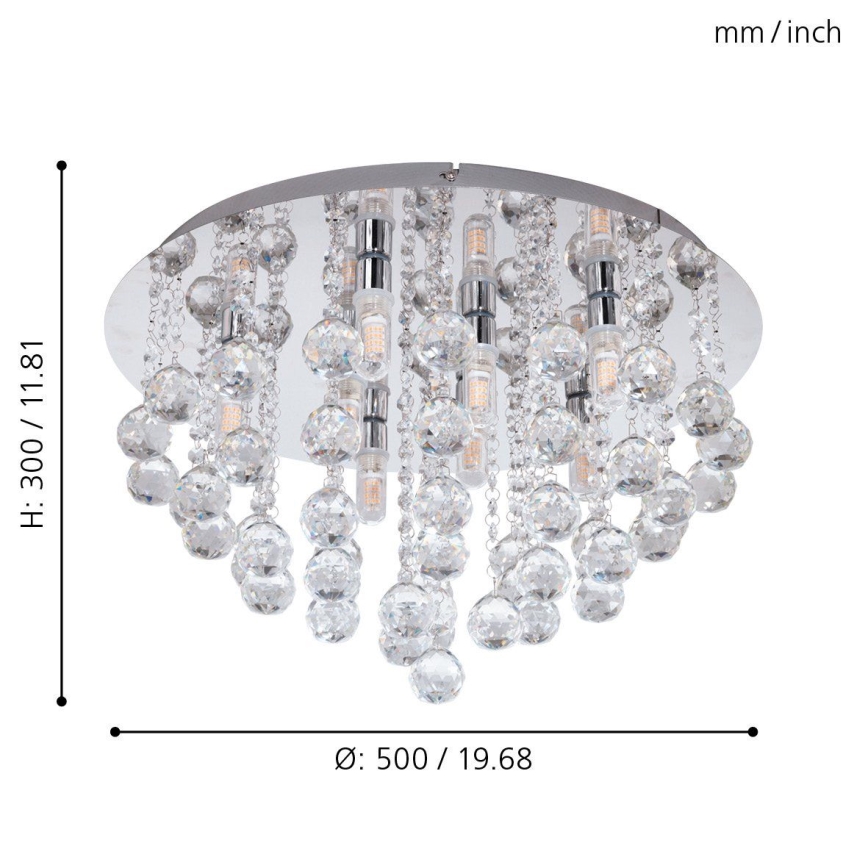 Eglo 79516 - LED loftlampe til badeværelse MONTEPRANDONE 8xG9/3W/230V IP44 skinnende krom