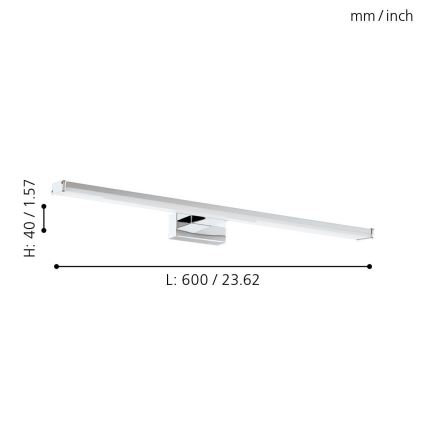 Eglo 79533 - LED spejllampe til badeværelse SARNOR LED/11W/230V 60 cm IP44 skinnende krom