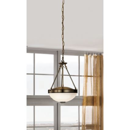 EGLO - Pendel med kædeophæng 2xE27/60W/230V bronze