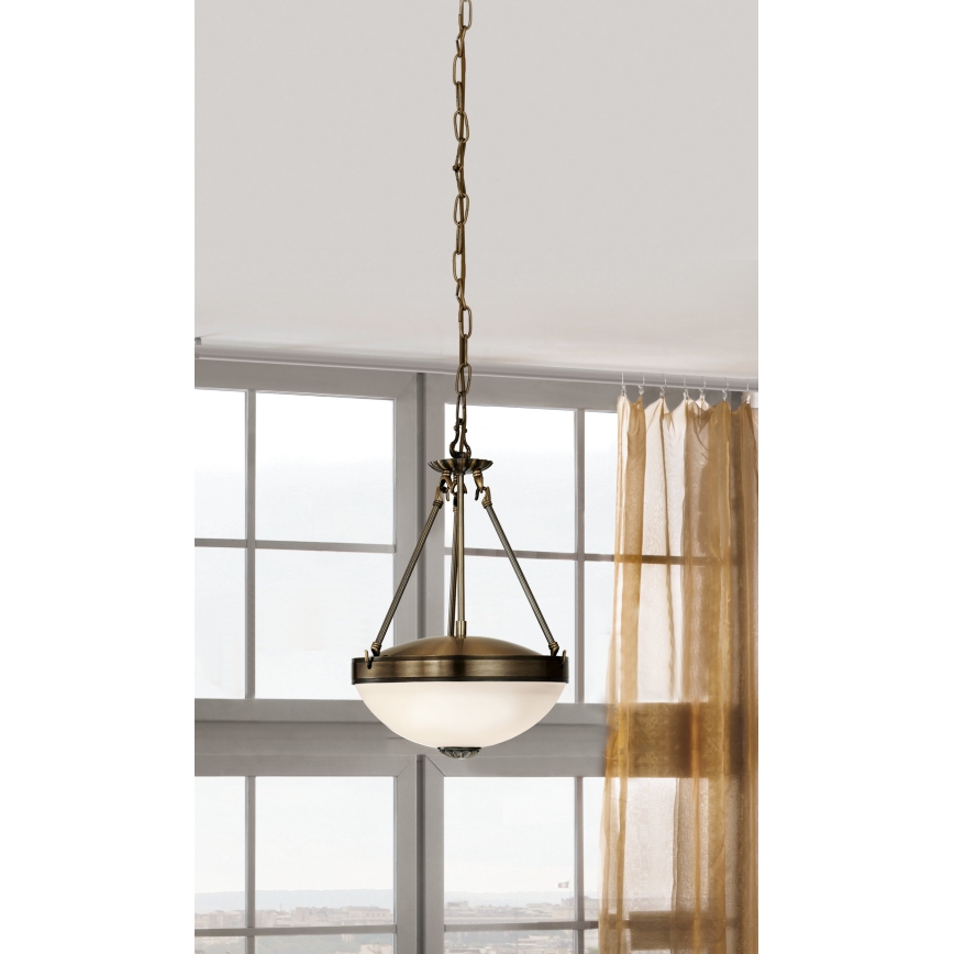 EGLO - Pendel med kædeophæng 2xE27/60W/230V bronze