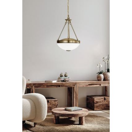 EGLO - Pendel med kædeophæng 2xE27/60W/230V bronze