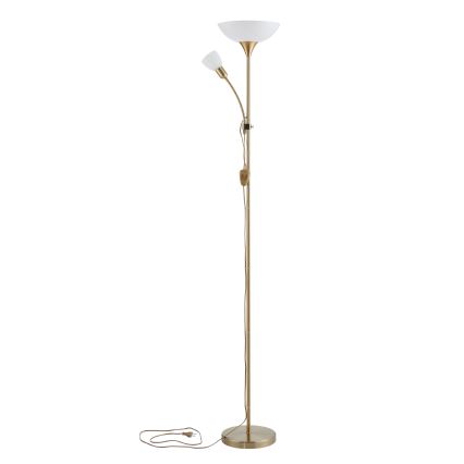 EGLO - Gulvlampe 1xE27/60W + 1xE14/25W i guld