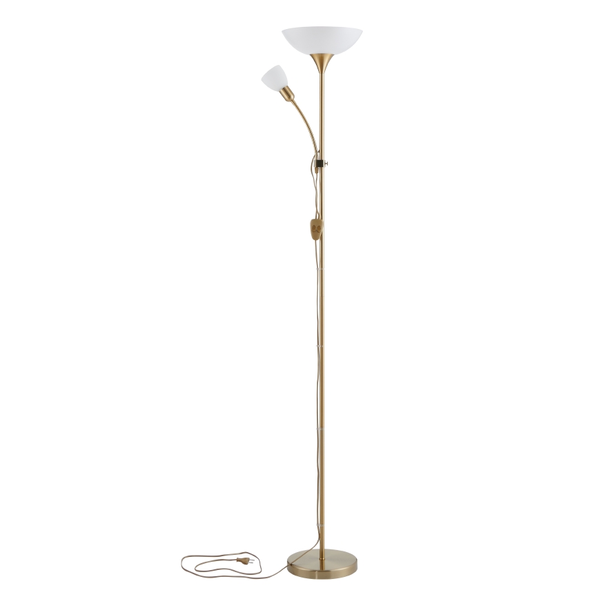 EGLO - Gulvlampe 1xE27/60W + 1xE14/25W i guld