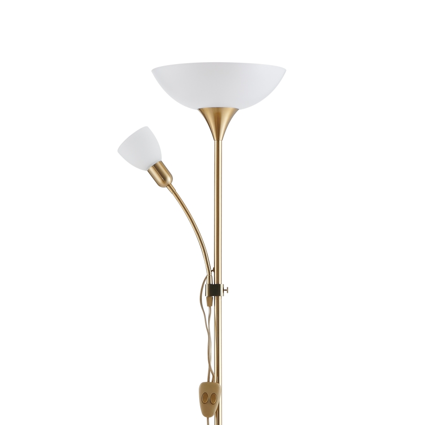 EGLO - Gulvlampe 1xE27/60W + 1xE14/25W i guld