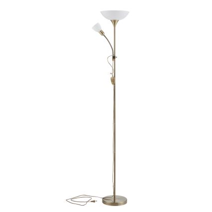 EGLO - Gulvlampe 1xE27/60W + 1xE14/25W messing
