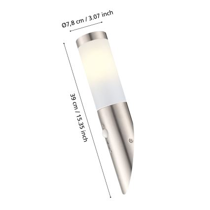 EGLO - Udendørs sensor væglampe 1xE27/15W IP44