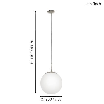 EGLO - Pendel 1xE27/60W/230V diameter 20 cm