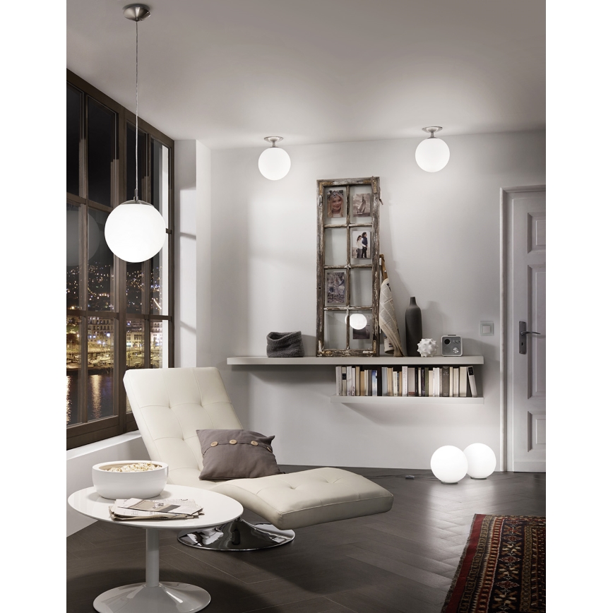 EGLO - Pendel 1xE27/60W/230V diameter 25 cm hvid