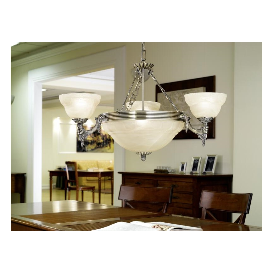 Eglo - Lysekrone 6xE14/60W/230V alabast glas